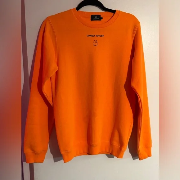 Lonely Ghost Orange Crewneck “Text me when you get home” Sweater. Size S. - Picture 1 of 6